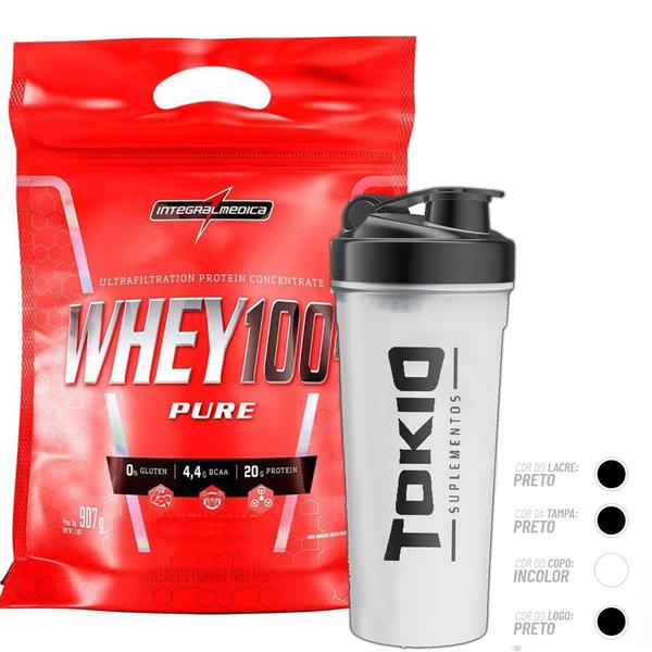 Imagem de Kit Whey 100% Refil 907g Integralmedica + Coqueteleira Tokio