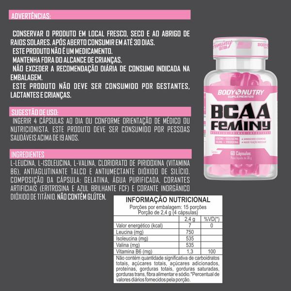 Imagem de Kit Whey Feminy Protein 907g + BCAA Feminy 2200mg 60 caps + Colágeno Hidrolisado 60 caps com Vitamina C e E