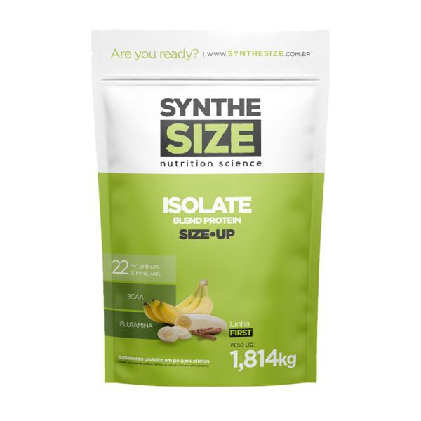 Imagem de Kit Whey Isolate Blend Protein Refil 1814g Synthesize Banana Com Canela + Coqueteleira Tokio 600ml