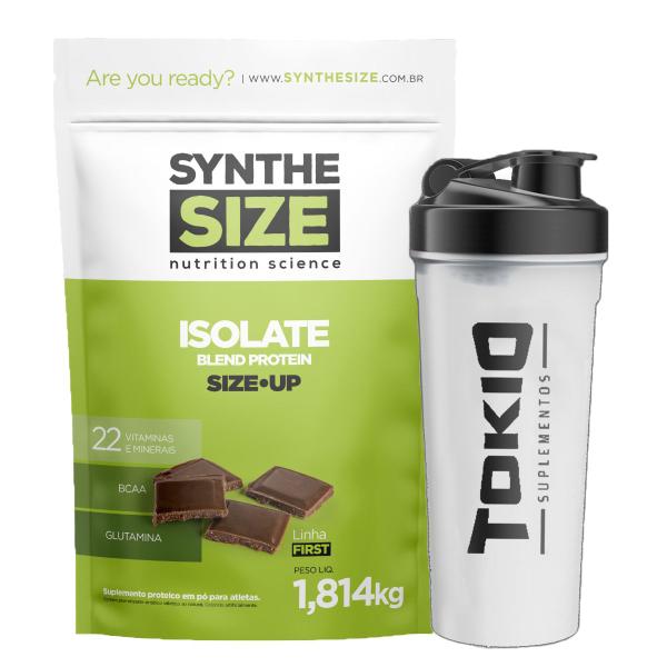 Imagem de Kit Whey Isolate Blend Protein Refil 1814g Synthesize Chocolate + Coqueteleira Tokio 600ml