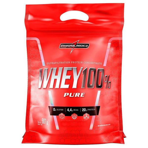 Imagem de Kit Whey Protein 100% Pure Refil 907g Integralmedica + Coqueteleira Tokio