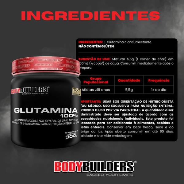 Imagem de Kit Whey Protein 500g + Glutamina 300g + Power Creatina 100g + BCAA 100g + Coqueteleira - Bodybuilders