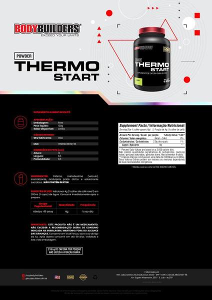 Kit Whey Protein 500G+ Thermo Start Powder 120G Limão - Bodybuilders Imagem de Kit Whey Protein 500G+ Thermo Start Powder 120G Limão