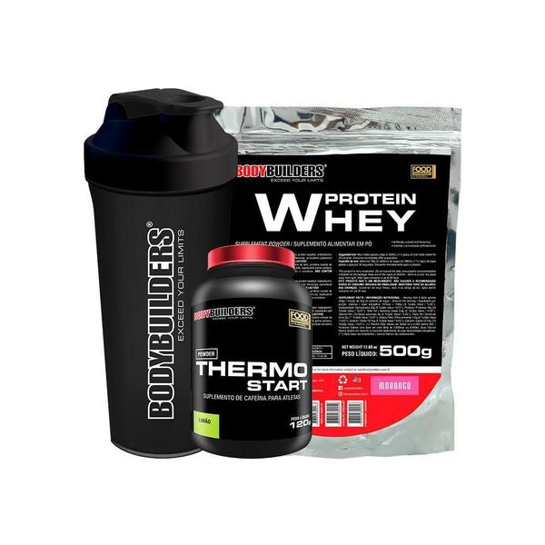 Kit Whey Protein 500G+ Thermo Start Powder 120G Limão - Bodybuilders Imagem de Kit Whey Protein 500G+ Thermo Start Powder 120G Limão