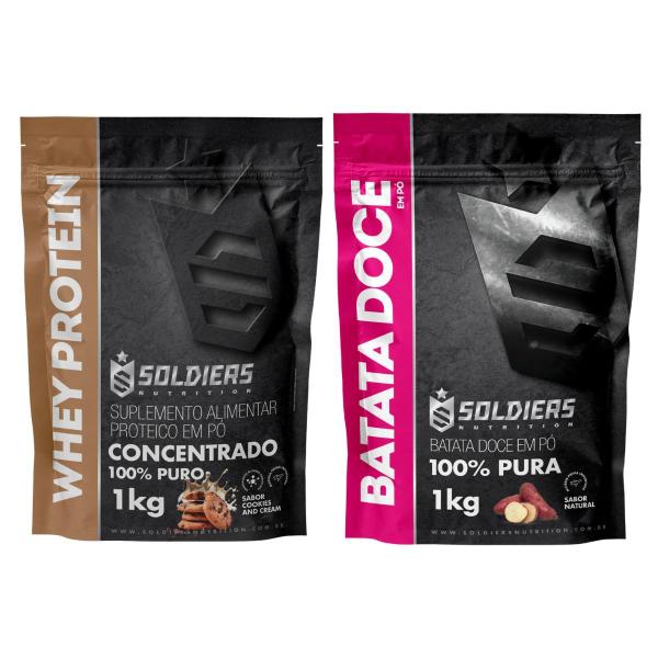 Imagem de Kit: Whey Protein Concentrado 1Kg + Batata Doce Desidratada Em Pó 1Kg - Soldiers Nutrition