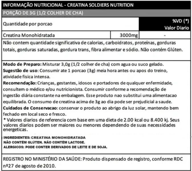 Imagem de Kit: Whey Protein Concentrado 1kg + Creatina 500g Monohidratada + Dextrose 1kg - 100% Importado - Soldiers Nutrition