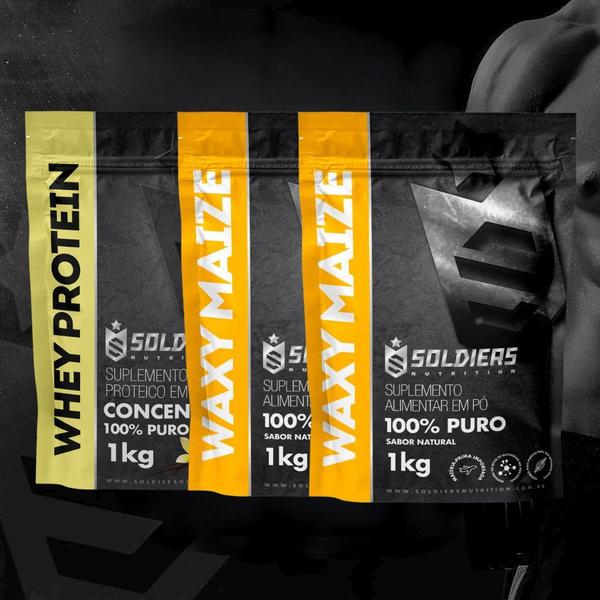 Imagem de Kit: Whey Protein Concentrado 1Kg + Waxy Maize 2Kg - Soldiers Nutrition