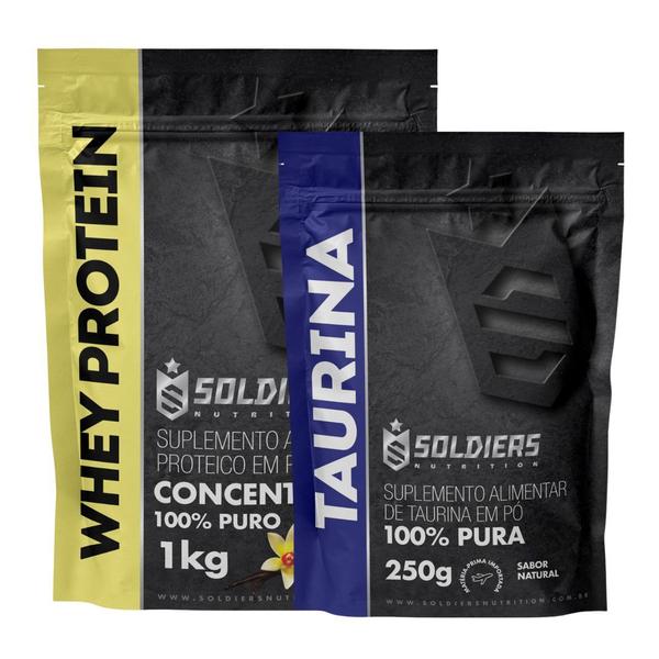 Imagem de Kit: Whey Protein Concentrado 3Kg + Taurina 250g - 100% Importado - Soldiers Nutrition