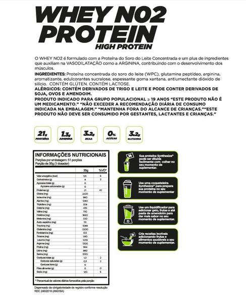 Imagem de Kit Whey Protein No2 1,8Kg Refil Sabor Açaí Synthesize + Coqueteleira Tokio Transparente 600ml