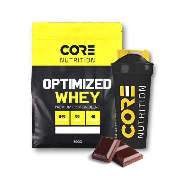 Imagem de Kit Whey Protein Optmized 900G + Coqueteleira Core Nutrition