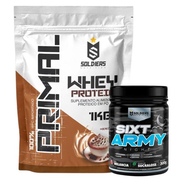 Imagem de Kit: Whey Protein Primal 1Kg 100% Importado + Pré-Treino Sixt Army - Soldiers Nutrition