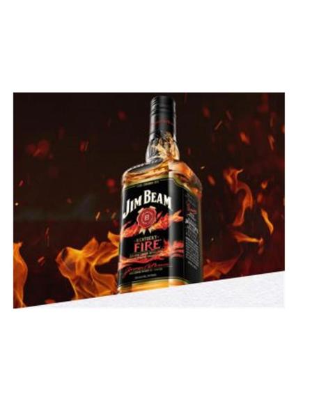 Imagem de Kit Whiskey Jim Beam Bourbon Kentucky Fire 1l 2 unidades - Canela