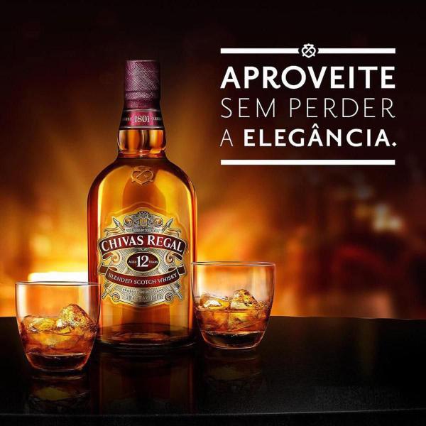 Imagem de Kit Whisky Chivas Regal 12 Anos Garrafa 1 Litro E Copo Vidro