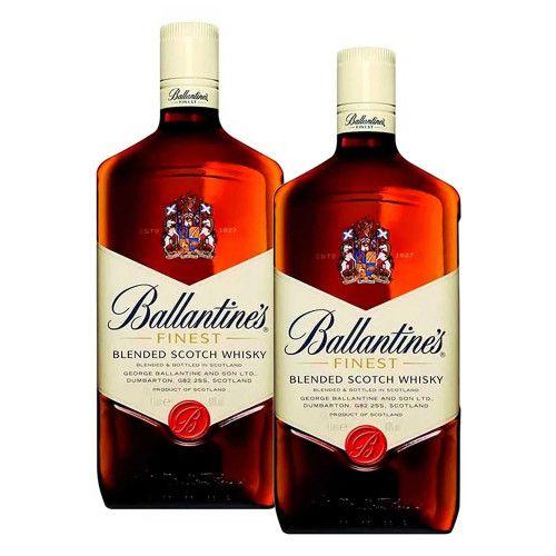 Kit Whisky Escocês Ballantines Finest 1litro com 2 unidades Kit Whisky Escocês Ballantines Finest 1litro com 2 unidades