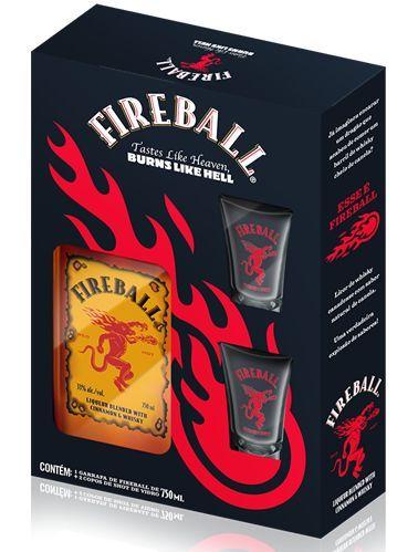 Imagem de Kit Whisky FireBall 750ml + 2 Copos de Shot