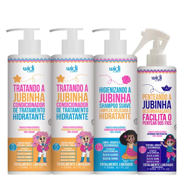 Imagem de Kit Widi Infantil Jubinha Shampoo, 2 Condicionadores e Spray