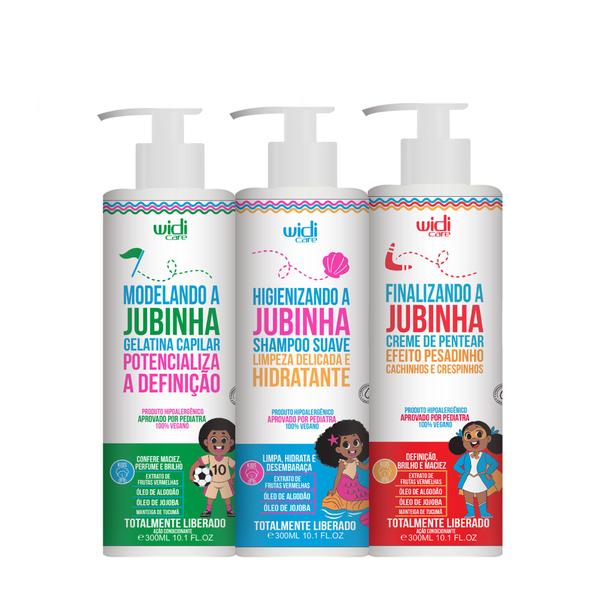 Imagem de Kit Widi Jubinha Infantil Shampoo, Gelatina, Creme de Pentear Pesadinho