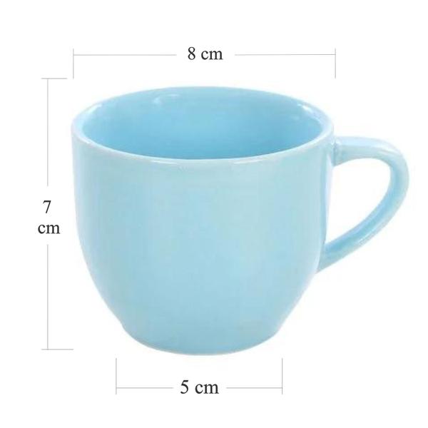 Imagem de Kit Xícaras em Porcelana Azul 95ml Jogo de Chá e Café