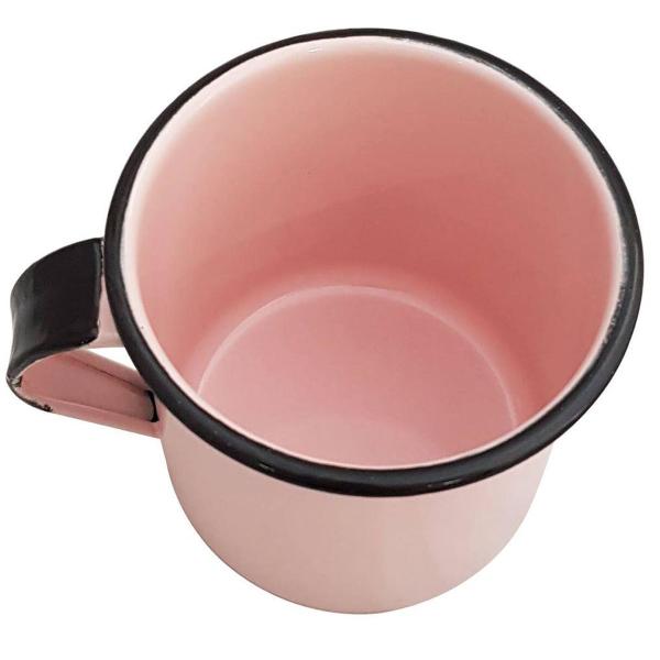 Imagem de Kit Xícaras para Café e Chá 04 Peças Canecas Esmaltadas 400ml Ágata Rosa