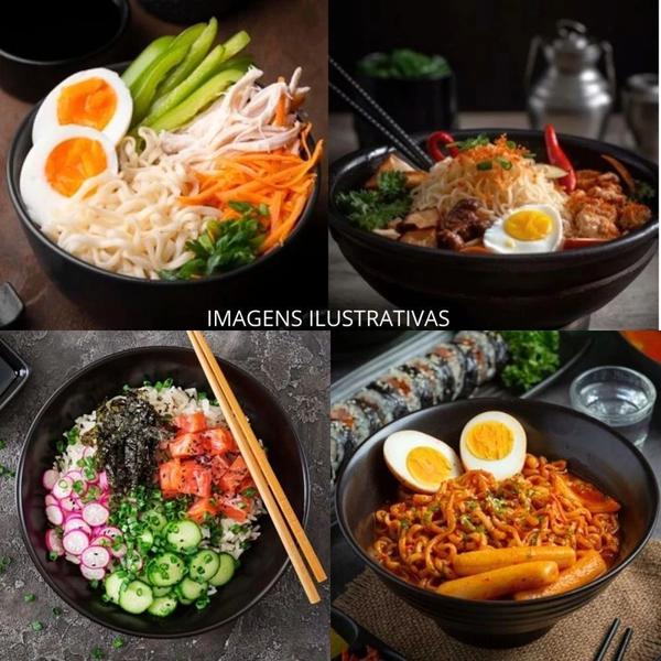 Kit Yakisoba com 2 Tigelas 1l / 21,5 Cm + 2 Molheiras + 2 Pares de Hashi + 2 Colheres Imagem de Kit Yakisoba com 2 Tigelas 1l / 21,5 Cm + 2 Molheiras + 2 Pares de Hashi + 2 Colheres