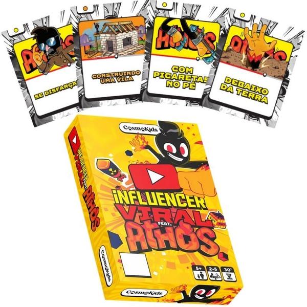 Kit Youtuber Athos Boneco De Pelúcia E Jogo De Cartas Influencer