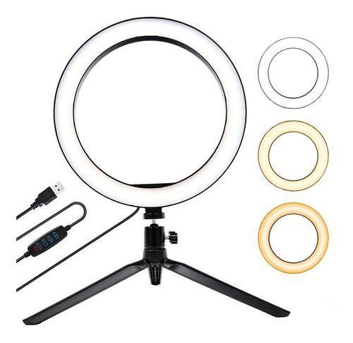 Imagem de Kit Youtuber Microfone Lapela Celular + Tripé Ring Light Led