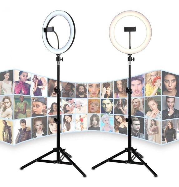 Kit Youtuber Microfone Mesa Tripé Iluminador Ring Light Anel - Leffa Shop Imagem de Kit Youtuber Microfone Mesa Tripé Iluminador Ring Light Anel