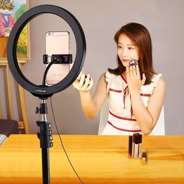 Kit Youtuber Microfone Mesa Tripé Iluminador Ring Light Anel - Leffa Shop Imagem de Kit Youtuber Microfone Mesa Tripé Iluminador Ring Light Anel