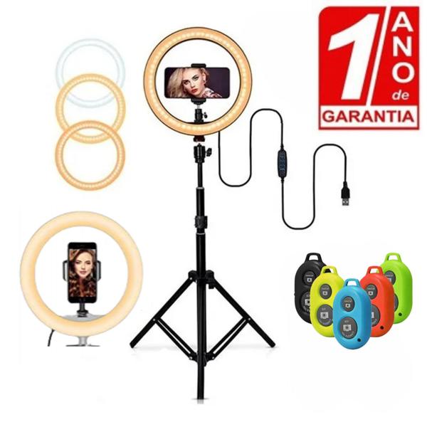 Imagem de Kit Youtuber Podcast Ring Light 16cm 6 com Tripé Pedestal Celular