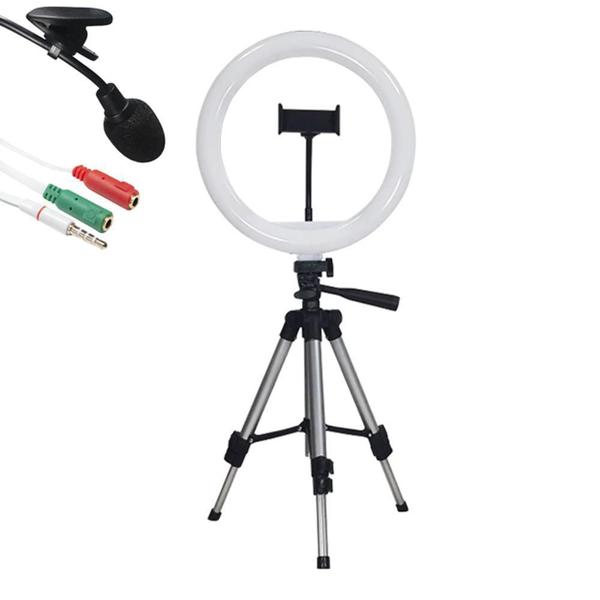 Imagem de Kit Youtuber Ring Light 26Cm + Tripé 1,20 + Microfone Lapela