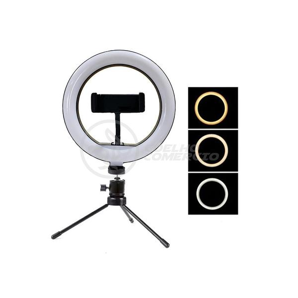 Imagem de Kit Youtuber Ring Light de Mesa 6" e Tripé 16cm + Disparador de Fotos + Microfone SF-666 + Lapela