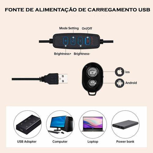 Imagem de KIT Youtuber Ring Light Led Iluminador  Tripé 2.1m  Microfon