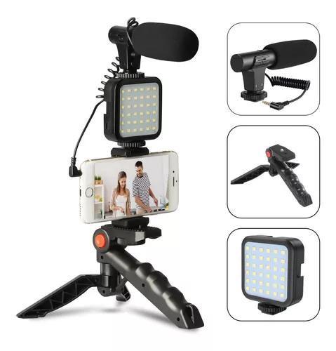 Kit Youtuber Suporte Celular Led Microfone AY-49 - Rhos Imagem de Kit Youtuber Suporte Celular Led Microfone AY-49