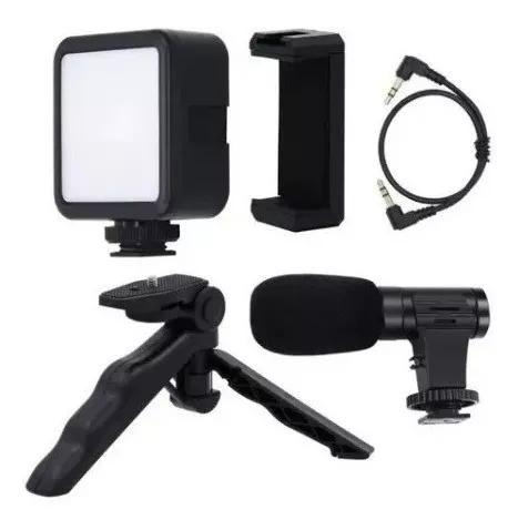 Kit Youtuber Tripé Celular Led Microfone AY-49 - Rhos Imagem de Kit Youtuber Tripé Celular Led Microfone AY-49