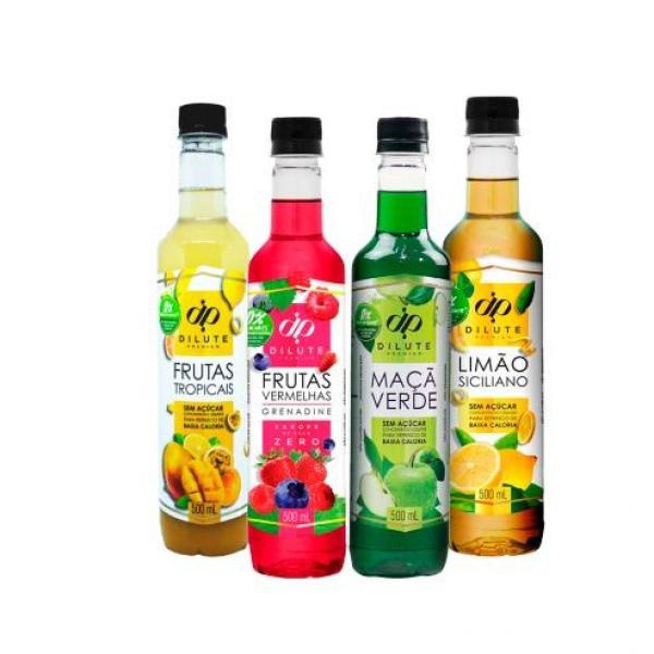 Kit Zero Dilute Frutas Tropicais/Vermelhas Limão Maça Verde - Dilute Premium Imagem de Kit Zero Dilute Frutas Tropicais/Vermelhas Limão Maça Verde