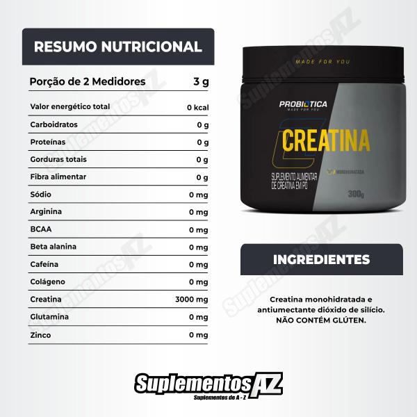 Imagem de Kit Zma 120 Caps Growth + Creatina Pura 300g Probiotica