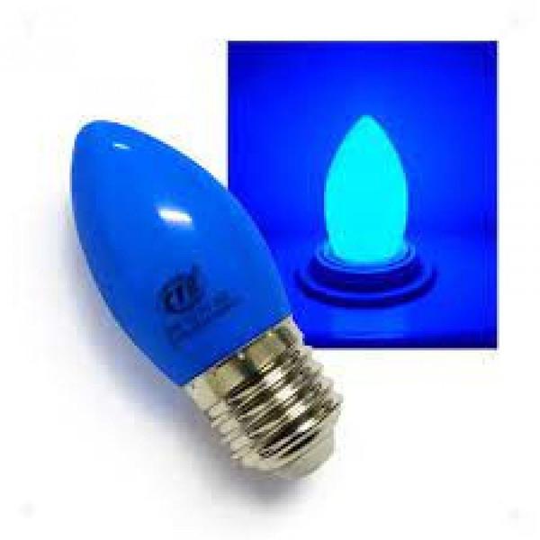 Imagem de Kit10 lâmpada vela led e27  1w azul ctb 110v