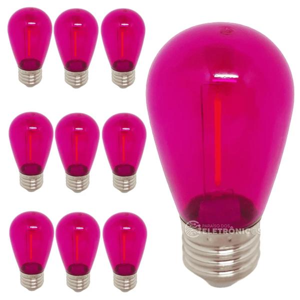 Imagem de Kit10 Lâmpadas Led Retrô Bolinha 1w S14 110v Abajur Luminárias Jardim  61462