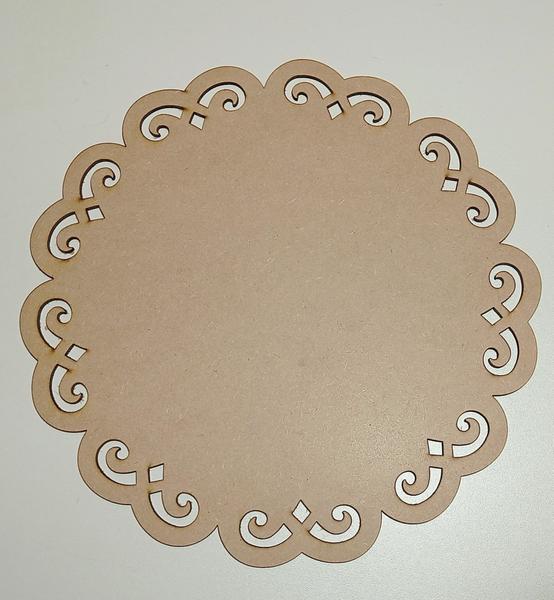 Imagem de KIT12 unid Sousplat Supla Soupla Suplat arabesco 35cm em MDF