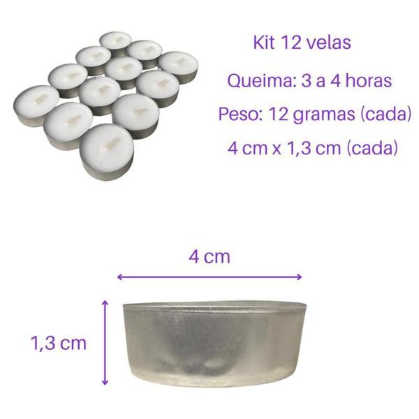 Imagem de Kit12 Velas Rechaud Difusor Flutuante Foundue Branca 11Gr