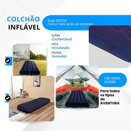 Imagem de Kit2 Colchão Inflável Solteiro Com Inflador Acoplado