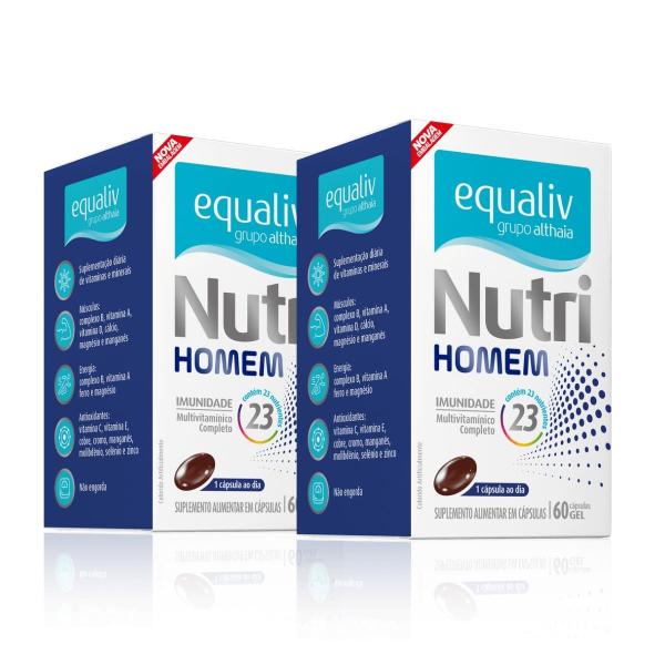 Imagem de Kit2 Nutri Homem Multivitamínico Complexo B Vitamina Equaliv