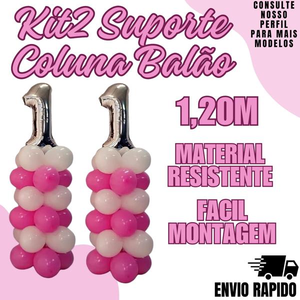 Imagem de kit2 Suporte Coluna Balão Base Bexiga 1,2m Armação Decoração