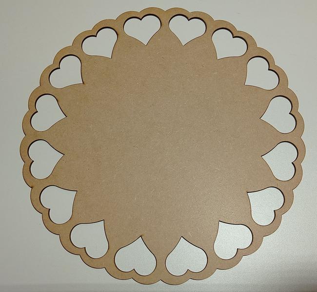 Imagem de KIT20 unid Sousplat Supla Soupla Suplat coração 35cm MDF