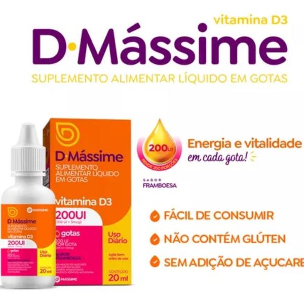 Imagem de Kit3x- d massime 200ui/gota 20ml - massime (vitamina d3)