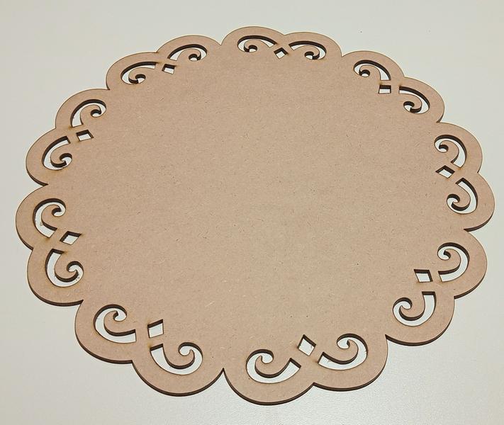 Imagem de KIT4 unid Sousplat Supla Soupla Suplat arabesco 35cm em MDF