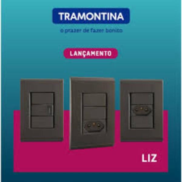 Imagem de Kit5 Conjunto Montado Tomada Dupla 10A Branca Liz Tramontina