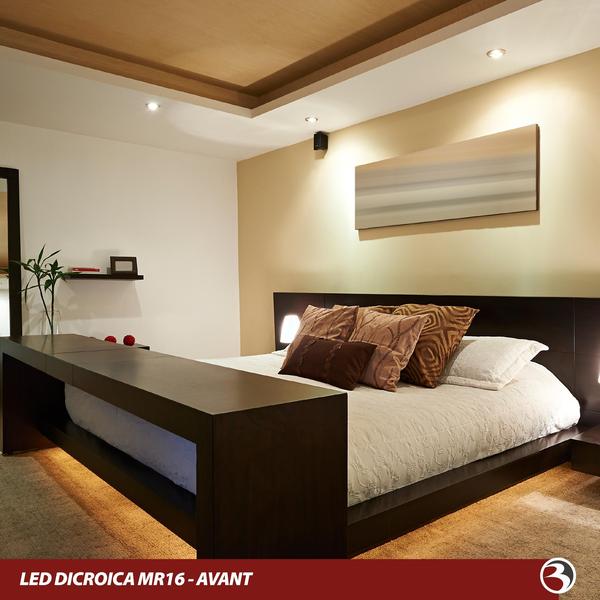 Imagem de Kit5 Lâmpada LED Dicróica 4.8W MR16 Bivolt 3000K Luz p/ Iluminação Comercial e Residencial - Avant