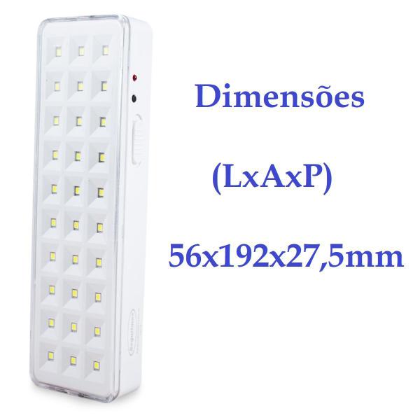 Imagem de Kit6pcs-lâmpada Luminária  De Emergência 30 Leds Litio Slim