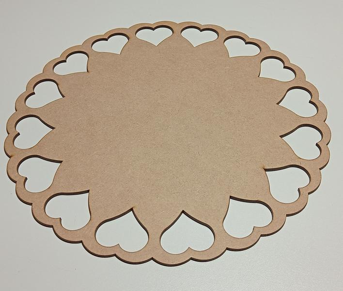 Imagem de KIT8 unid Sousplat Supla Soupla Suplat coração35cm MDF